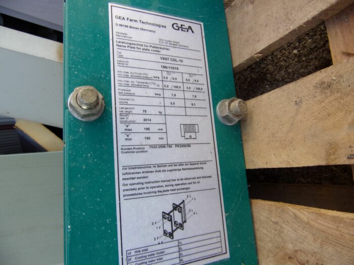 GEA Westfalia Vorkühler Plattentauscher Typ VX07 CDL-10 – Bild 3