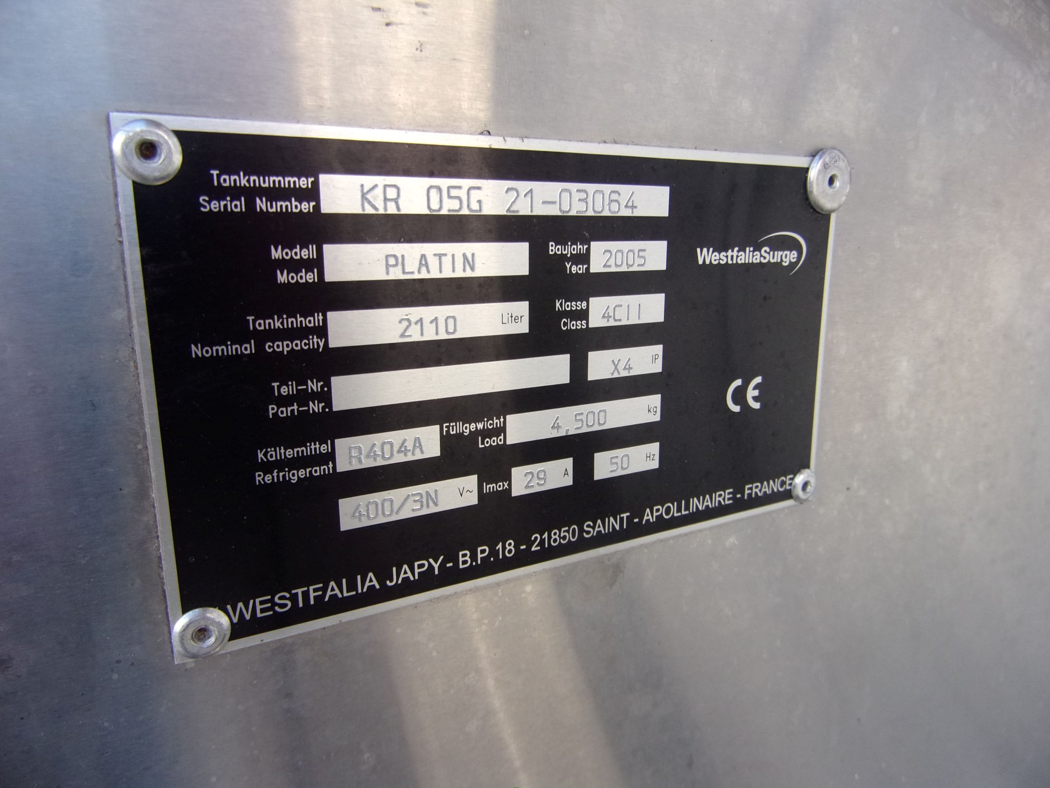 Huber Milchkühlanlagen gebrauchter Milchkühltank