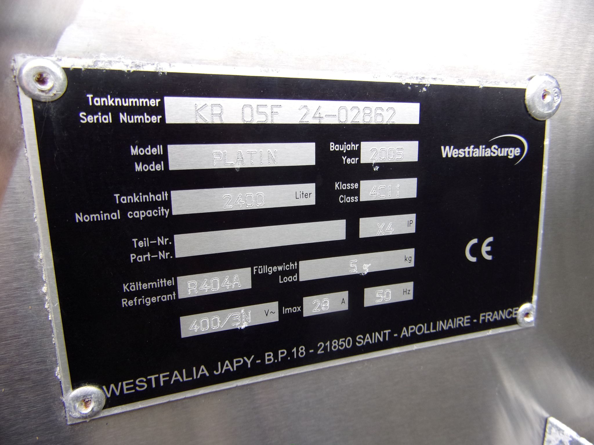 Huber Milchkühlanlagen gebrauchter Milchkühltank