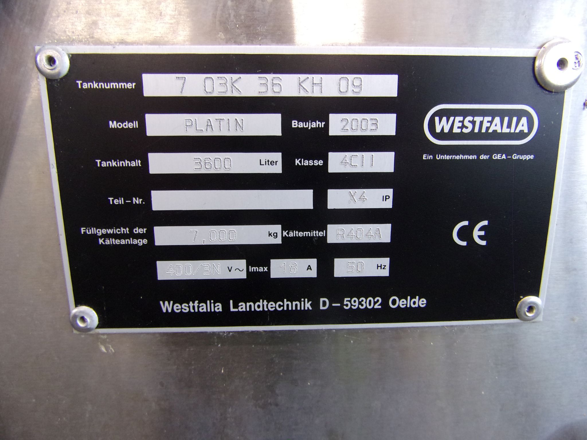 Huber Milchkühlanlagen gebrauchter Milchkühltank
