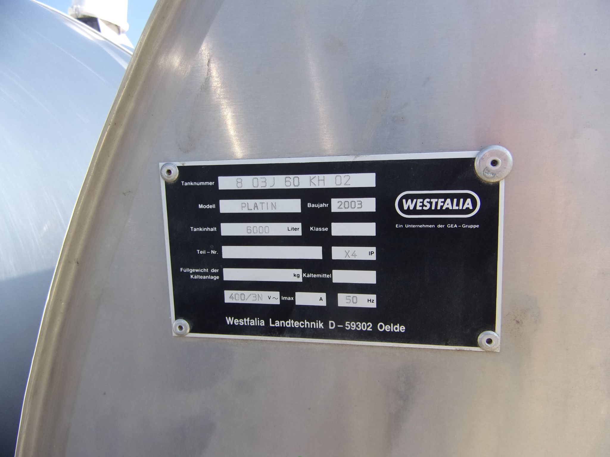Huber Milchkühlanlagen gebrauchter Milchkühltank