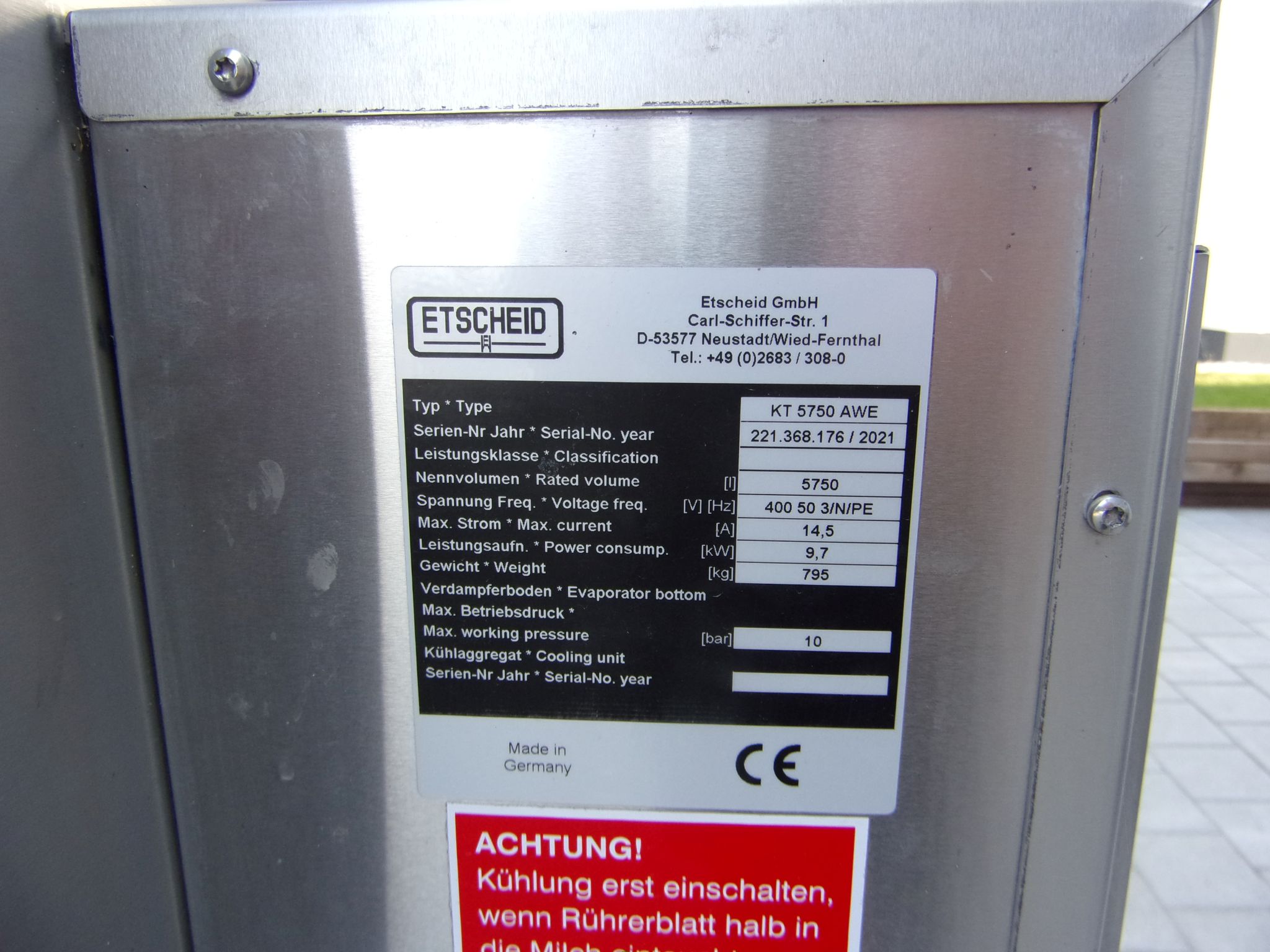 Huber Milchkühlanlagen gebrauchter Milchkühltank