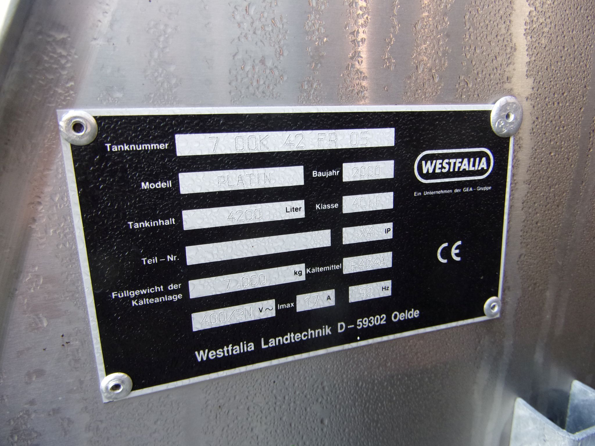Huber Milchkühlanlagen gebrauchter Milchkühltank